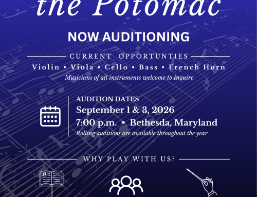 Auditions Open — Symphony of the Potomac’s Upcoming Season